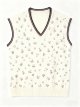 Pure Cotton Sleeveless V-Neck Knitted Vest