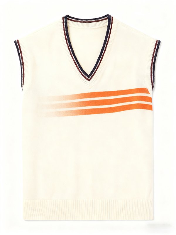 Pure Cotton V-Neck Sleeveless Knitted Vest