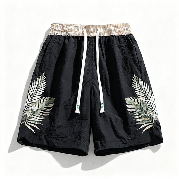 Elastic Color-Block Men's Sport Shorts - Breathable Quick-Dry Athletic Shorts