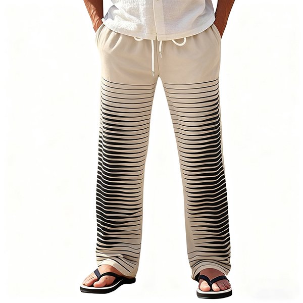 Casual Men's Cotton Linen Beach Trousers